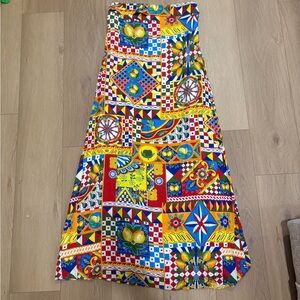 Seven Wonders Vibrant Strapless Patchwork Dress